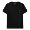 Camiseta de cuello redondo holgada con logo de letras, pantalones cortos, para hombre, color negro