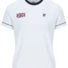 Camiseta de tenis GB para mujer, color blanco