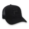 Gorra Turo grande F-Box de gamuza con bordado tonal y parte trasera de malla, color negro