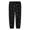 Pantalones casuales de punto con monograma para hombre, color negro
