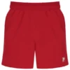 Pantalones cortos de tenis rojos para hombre de 5" con calzoncillo interior