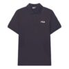 Polo de manga corta con logotipo bordado, azul