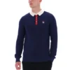 Polo de manga larga Fila Navy Nowell de tejido tipo waffle