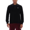 Polo de punto a rayas negro Kobe