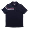 Polo deportivo casual de pantalones cortos con rayas de colores contrastantes para hombre, azul