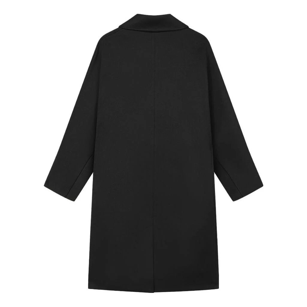 Abrigo de punto de longitud media Milano, color liso «Negro»