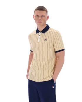 Beige clásico Polo clásico vintage a rayas BB1