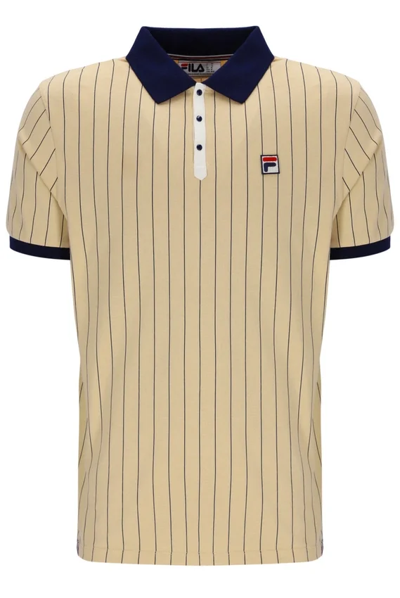 Beige clásico Polo clásico vintage a rayas BB1