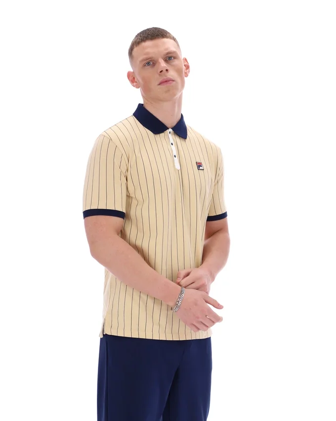 Beige clásico Polo clásico vintage a rayas BB1