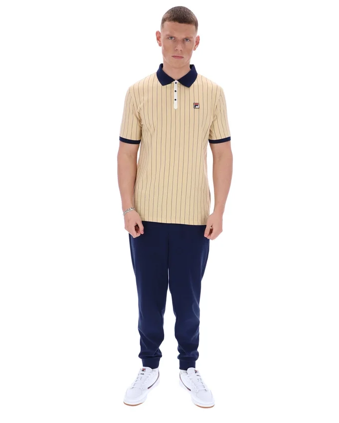 Beige clásico Polo clásico vintage a rayas BB1