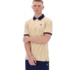 Beige clásico Polo clásico vintage a rayas BB1