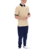 Beige clásico Polo clásico vintage a rayas BB1
