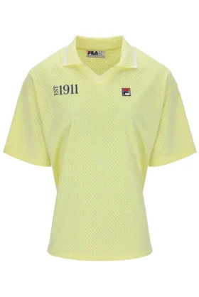 Camisa de fútbol Vernazza con cuello de fútbol en amarillo cera