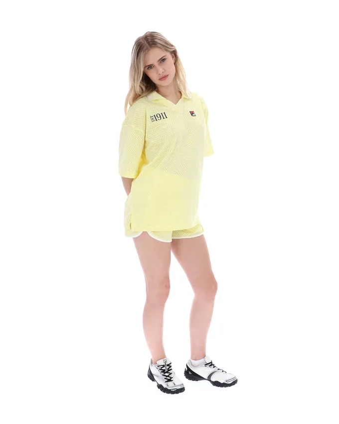 Camisa de fútbol Vernazza con cuello de fútbol en amarillo cera