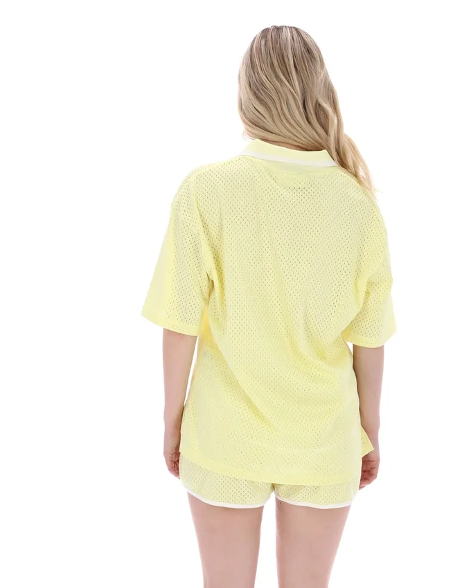 Camisa de fútbol Vernazza con cuello de fútbol en amarillo cera