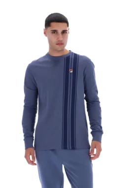 Camisa de manga larga a rayas en denim índigo vintage