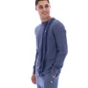 Camisa de manga larga a rayas en denim índigo vintage