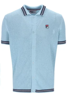 Camisa de punto de ganchillo Domenico de Skyway con ribetes en contraste