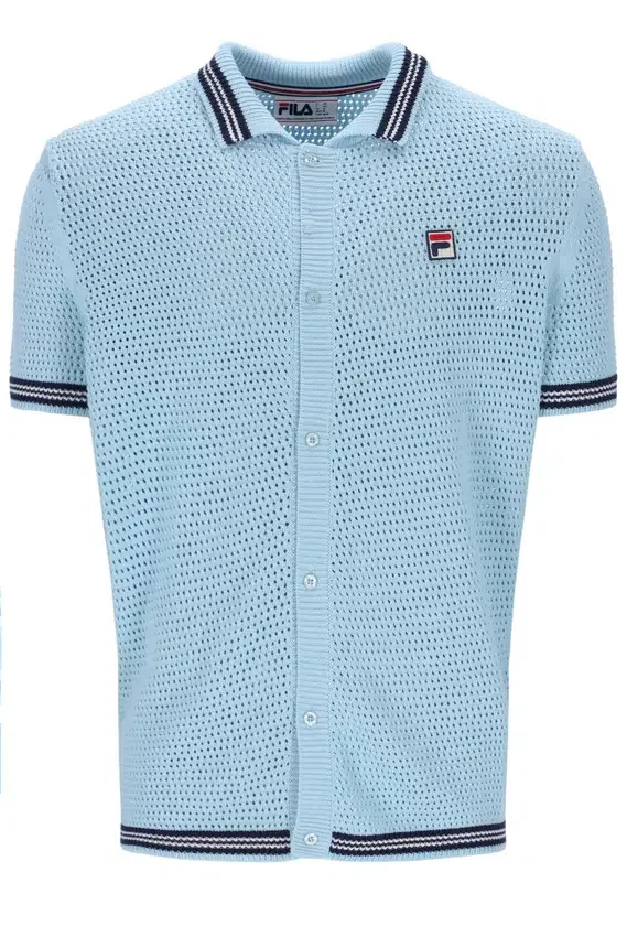Camisa de punto de ganchillo Domenico de Skyway con ribetes en contraste