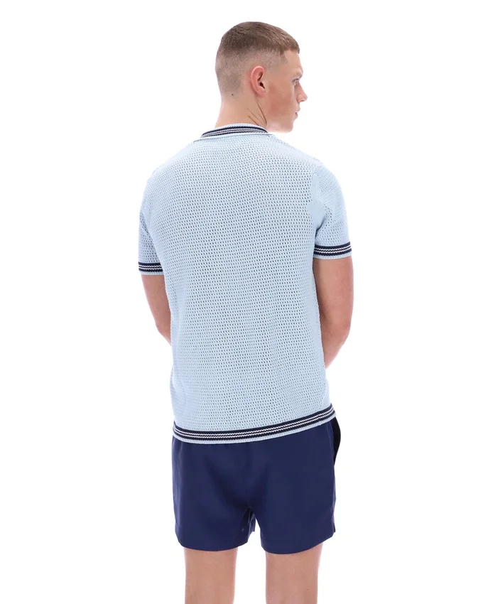 Camisa de punto de ganchillo Domenico de Skyway con ribetes en contraste