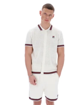 Camisa de punto de ganchillo Gardenia Domenico con ribetes en contraste