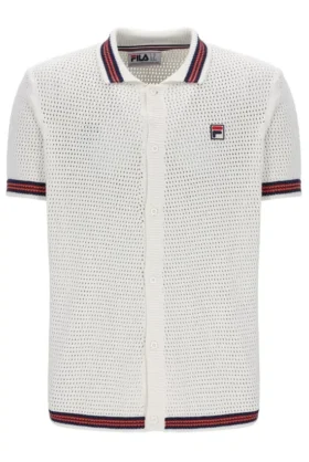 Camisa de punto de ganchillo Gardenia Domenico con ribetes en contraste