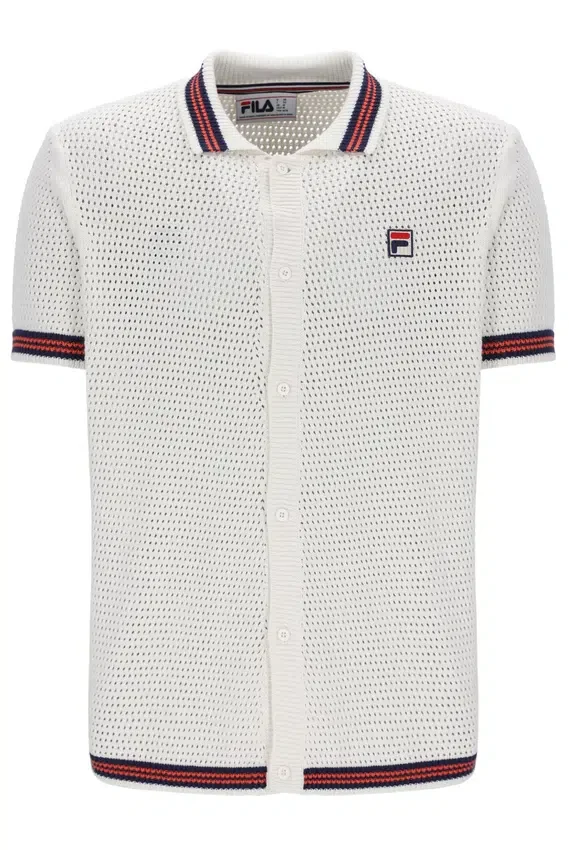 Camisa de punto de ganchillo Gardenia Domenico con ribetes en contraste