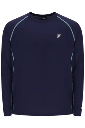 Camisa de tenis de manga larga para hombre en azul marino