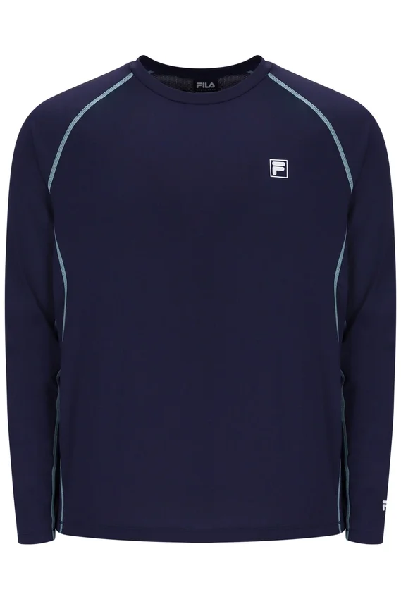 Camisa de tenis de manga larga para hombre en azul marino