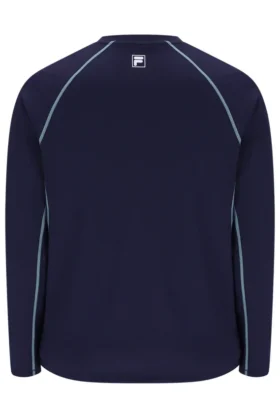 Camisa de tenis de manga larga para hombre en azul marino