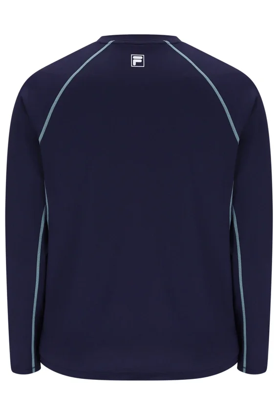 Camisa de tenis de manga larga para hombre en azul marino