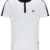 Camisa de tenis para hombre con cuello Henry en color blanco roto