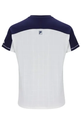 Camisa de tenis para hombre con cuello Henry en color blanco roto