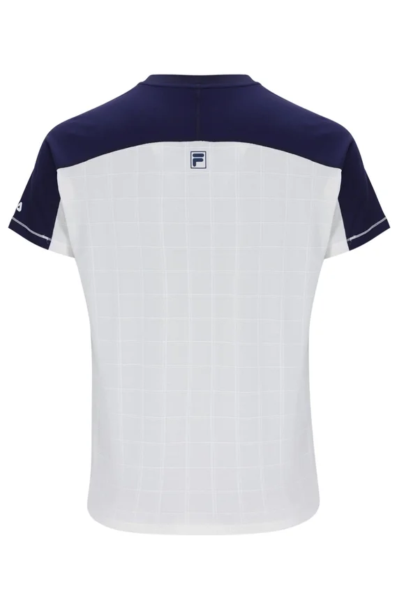 Camisa de tenis para hombre con cuello Henry en color blanco roto