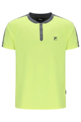 Camisa de tenis para hombre «Henry Neck» de Fila en color limón