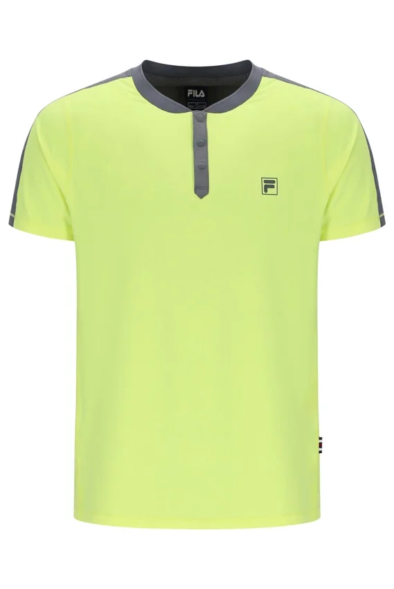 Camisa de tenis para hombre «Henry Neck» de Fila en color limón