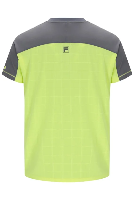 Camisa de tenis para hombre «Henry Neck» de Fila en color limón