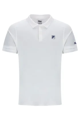 Camisa polo de tenis para hombre en color blanco roto