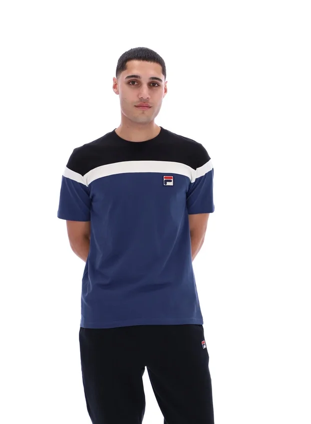 Camiseta «Aiden» de Fila en azul marino con corte y costura