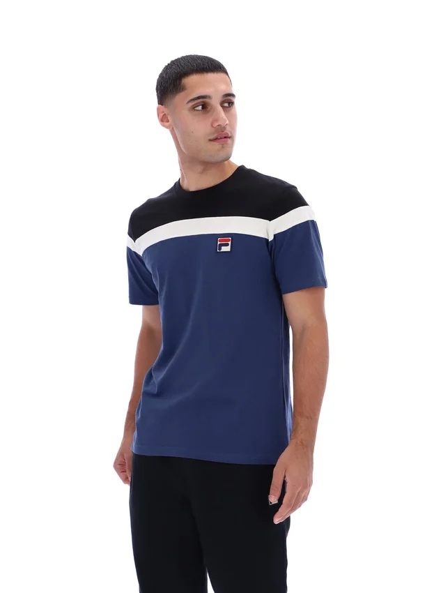 Camiseta «Aiden» de Fila en azul marino con corte y costura