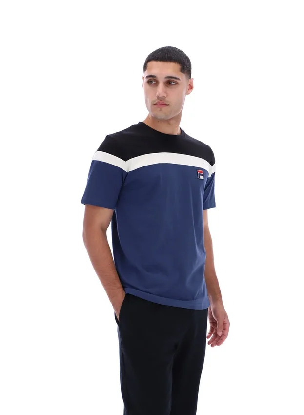 Camiseta «Aiden» de Fila en azul marino con corte y costura
