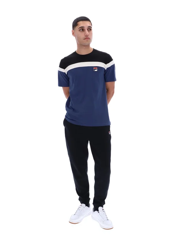 Camiseta «Aiden» de Fila en azul marino con corte y costura