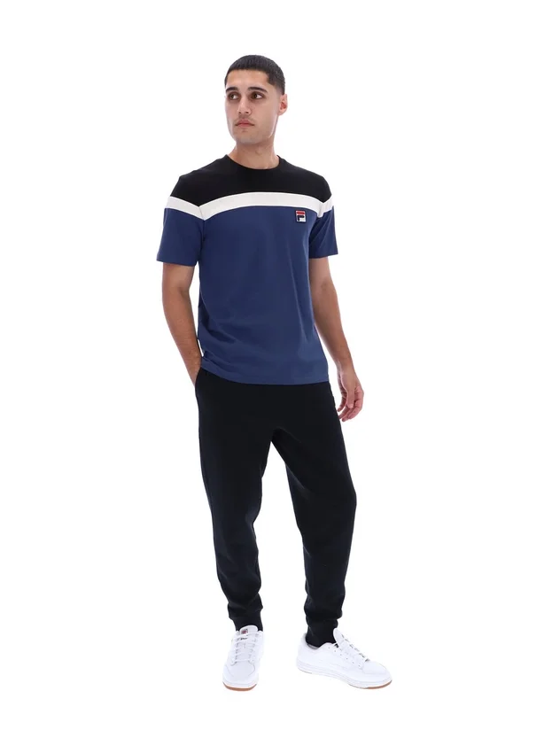 Camiseta «Aiden» de Fila en azul marino con corte y costura