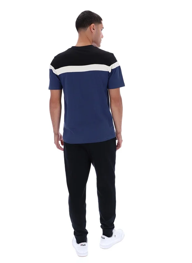 Camiseta «Aiden» de Fila en azul marino con corte y costura