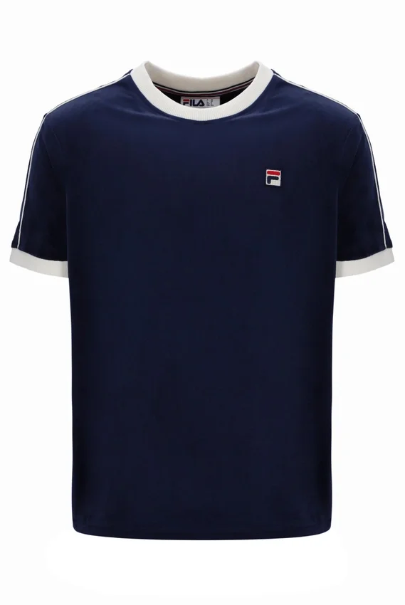 Camiseta Basilio de terciopelo azul marino de Fila