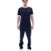 Camiseta Basilio de terciopelo azul marino de Fila