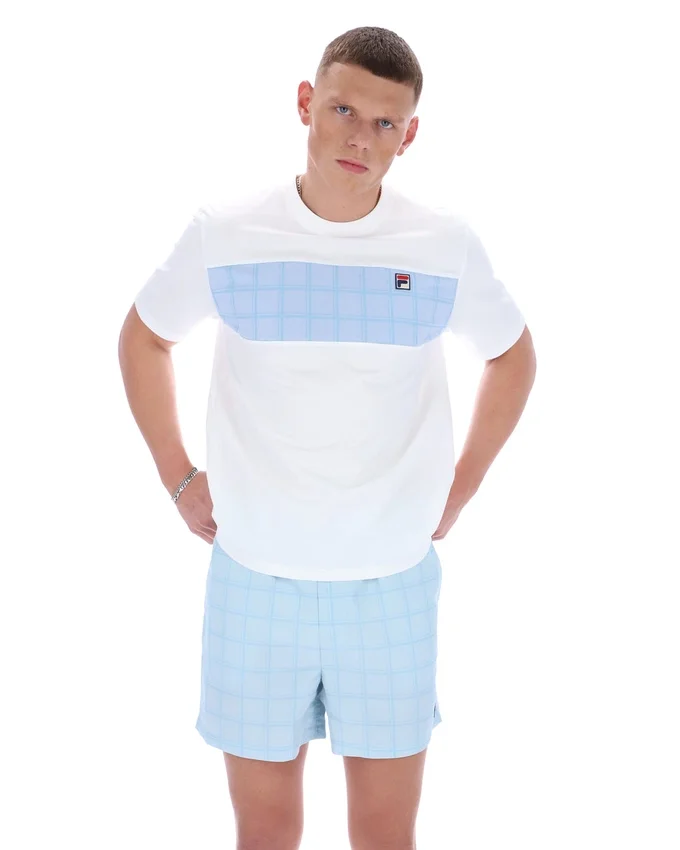 Camiseta blanca Mano con paneles cosidos