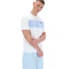 Camiseta blanca Mano con paneles cosidos