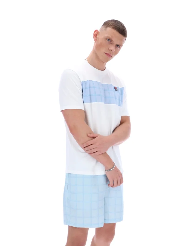 Camiseta blanca Mano con paneles cosidos
