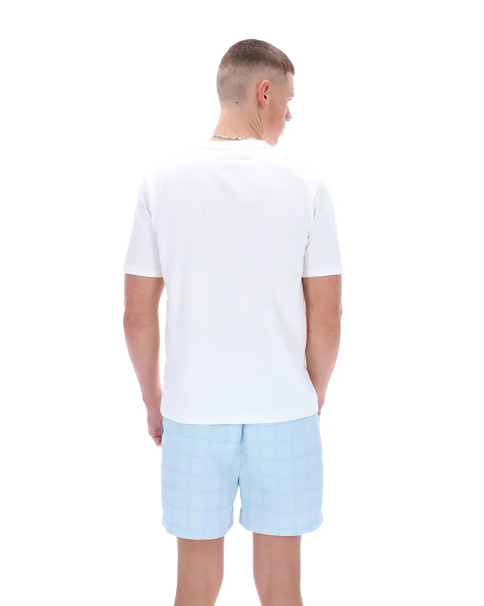 Camiseta blanca Mano con paneles cosidos
